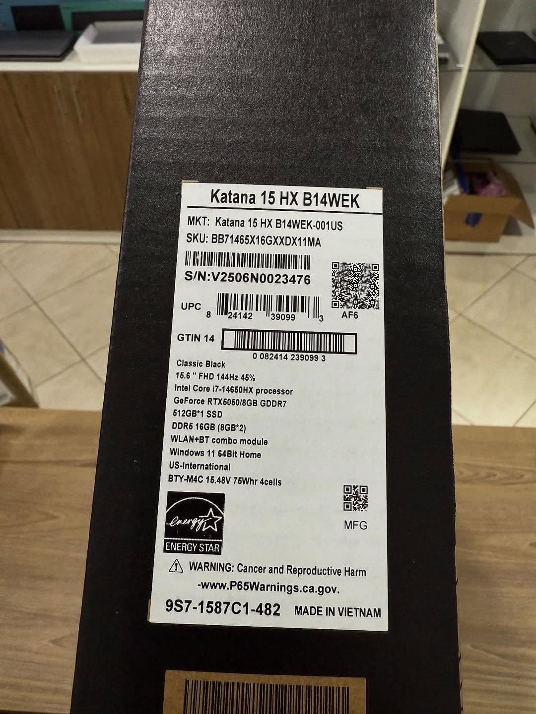 MSI Katana 15 HX (RTX 5050, Core i7 14th Gen)